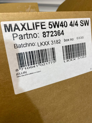 Моторное масло VALVOLINE MAXLIFE 5W-40 4л 872364