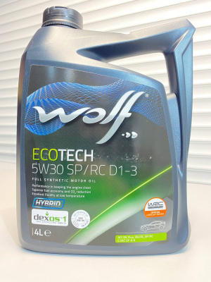 Моторное масло WOLF OFFICIALTECH 5W-30 IL D1 ILSAC GF-6A(старое название EcoTech 5W30 SP/RC D1-3 dexos1) 4л 16175/4 16185/4