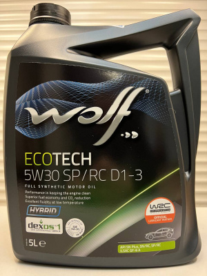 WOLF OFFICIALTECH 5W-30 IL D1 ILSAC GF-6A(старое название EcoTech 5W30 SP/RC D1-3 dexos1) 5л 16175/5 16185/5