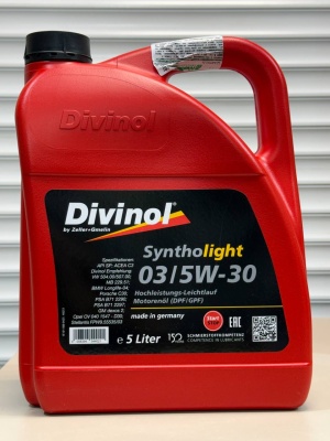 Моторное масло DIVINOL SYNTHOLIGHT 03 5W-30 5л 49251-K007