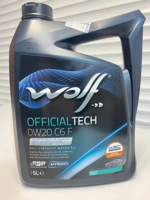 Моторное масло WOLF OfficialTech 0W-20 C6 F ACEA C6 API SP FORD 5л 65645/5