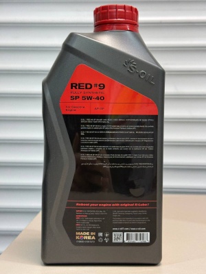 Моторное масло S-OIL 7 RED #9 SP 5W40 МАСЛО МОТОРНОЕAPI SP 1л E108303